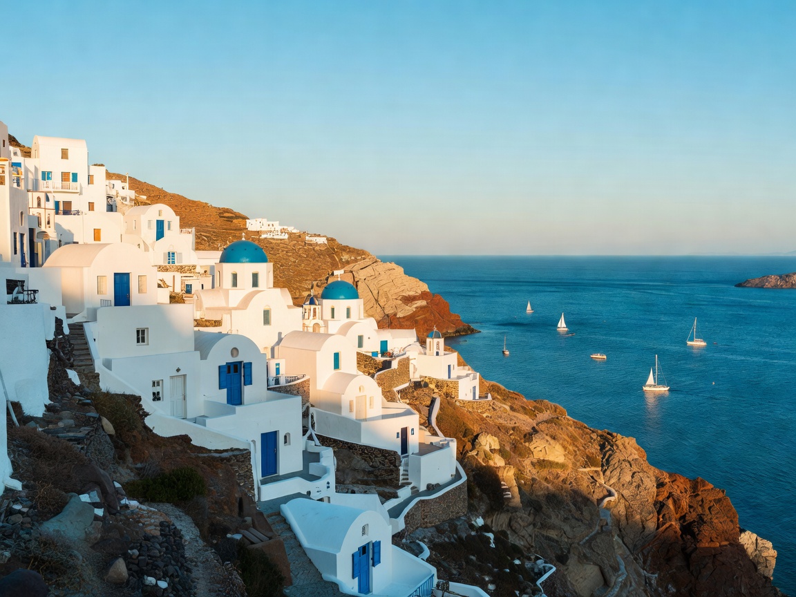 Greek Cyclades islands and Aegean sea